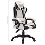 Voir la diapositive 6 : VIDAXL Fauteuil de jeux video avec LED RVB Blanc et noir Similicuir
