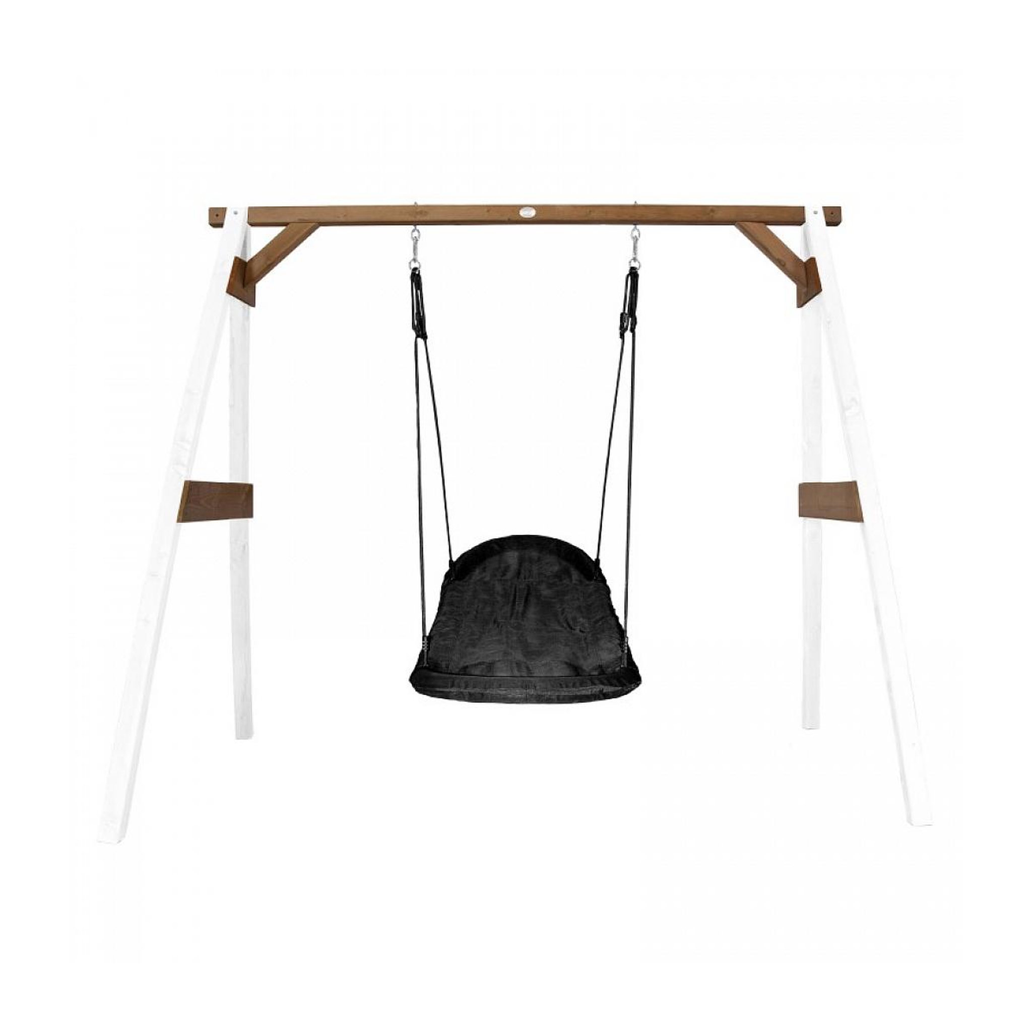 Axi House AXI Portique en bois Blanc Marron avec balançoire siège nid ovale 160x254x207cm