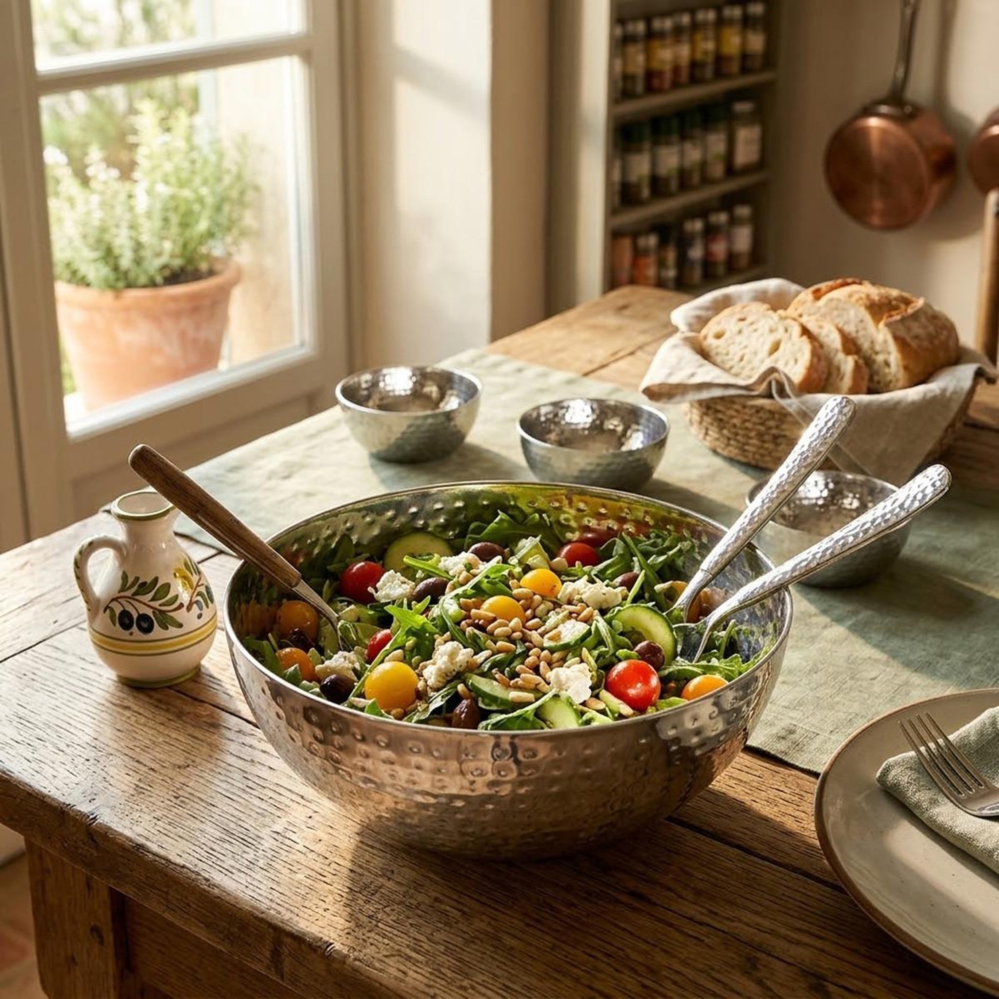 Voir la diapositive 2 : SECRET DE GOURMET Saladier en inox martelé  chef  13cm argent