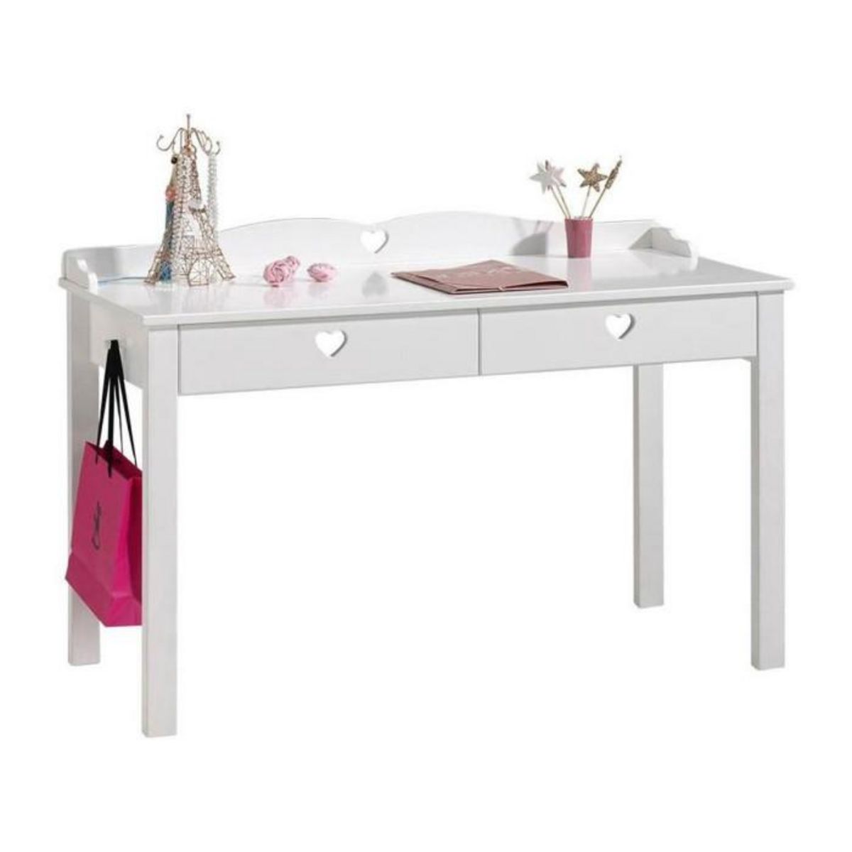 Paris Prix Pack - Lit Enfant, Chevet, Armoire & Bureau  Amori  Blanc