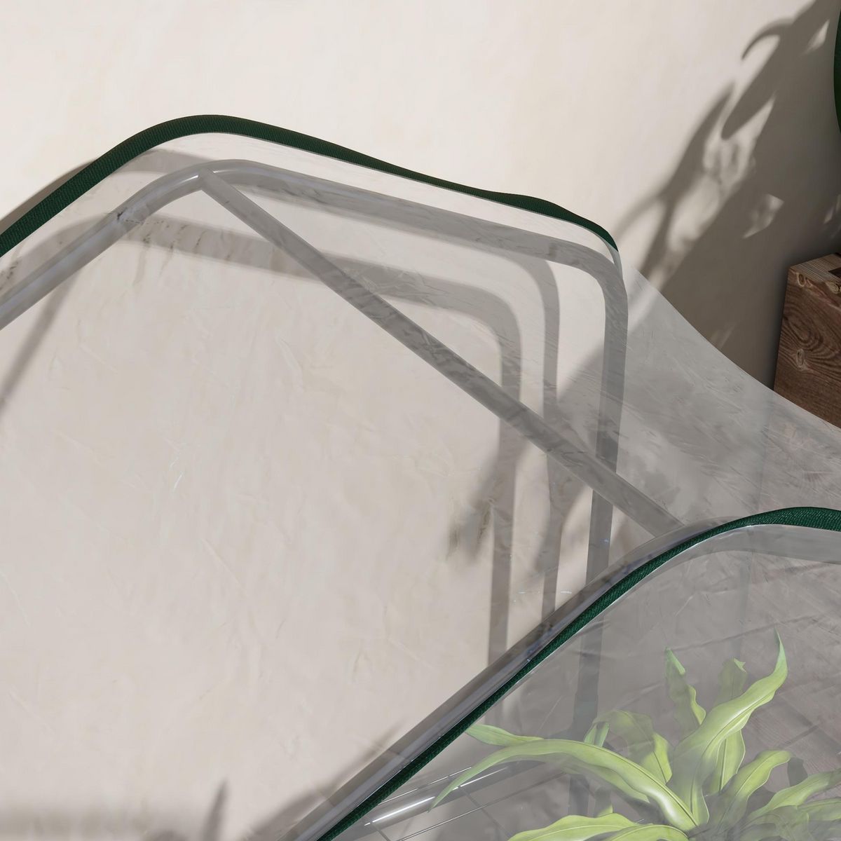 OUTSUNNY Serre de jardin balcon 3 niveaux métal thermolaqué vert PE transparent