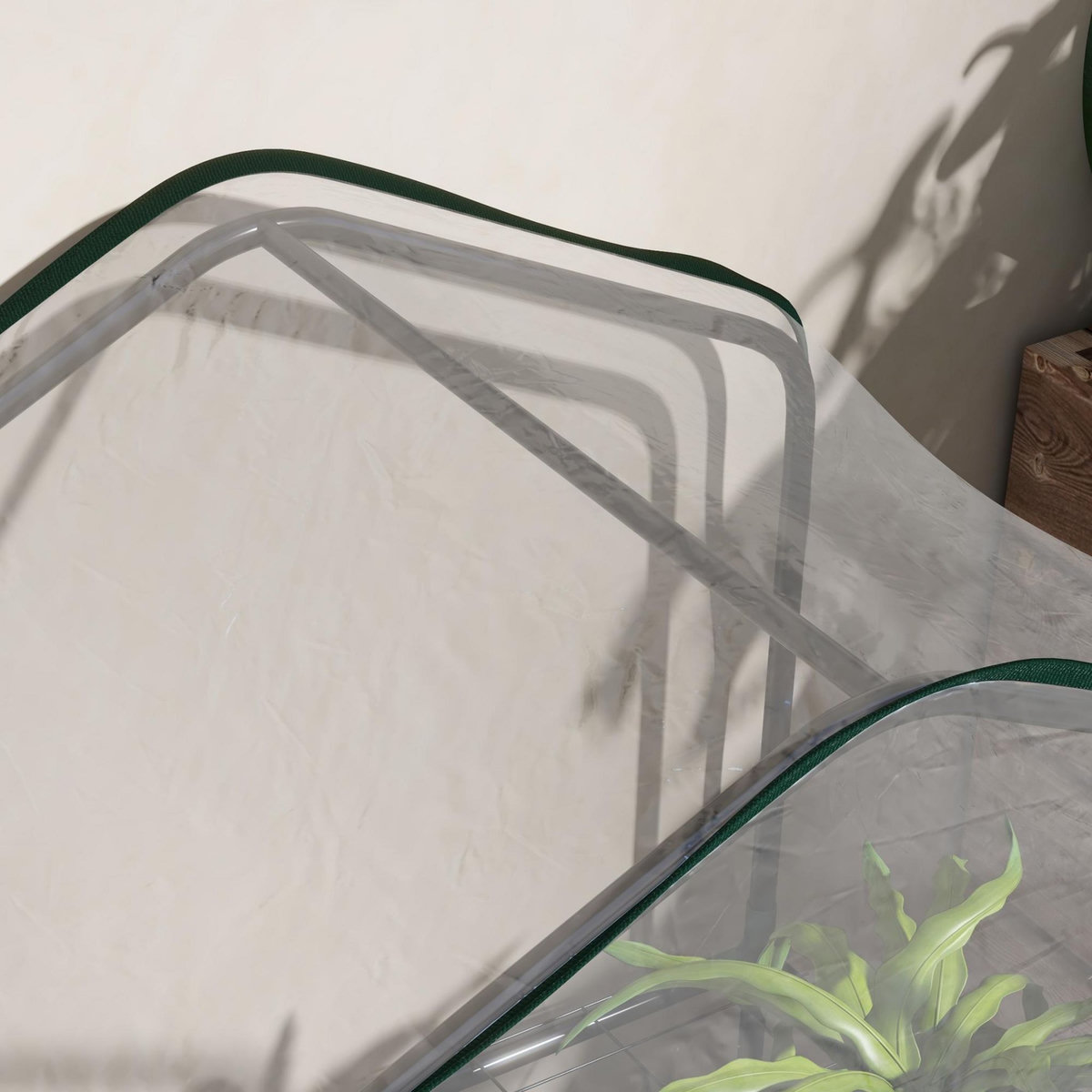 OUTSUNNY Serre de jardin balcon 3 niveaux métal thermolaqué vert PE transparent