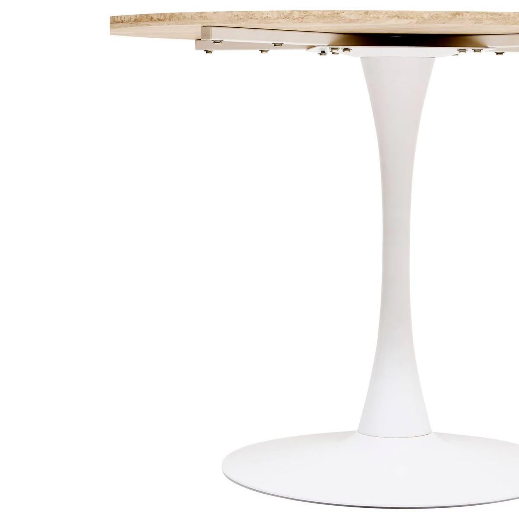 Voir la diapositive 2 : ATMOSPHERA Table à manger effet travertin  elias  102cm naturel