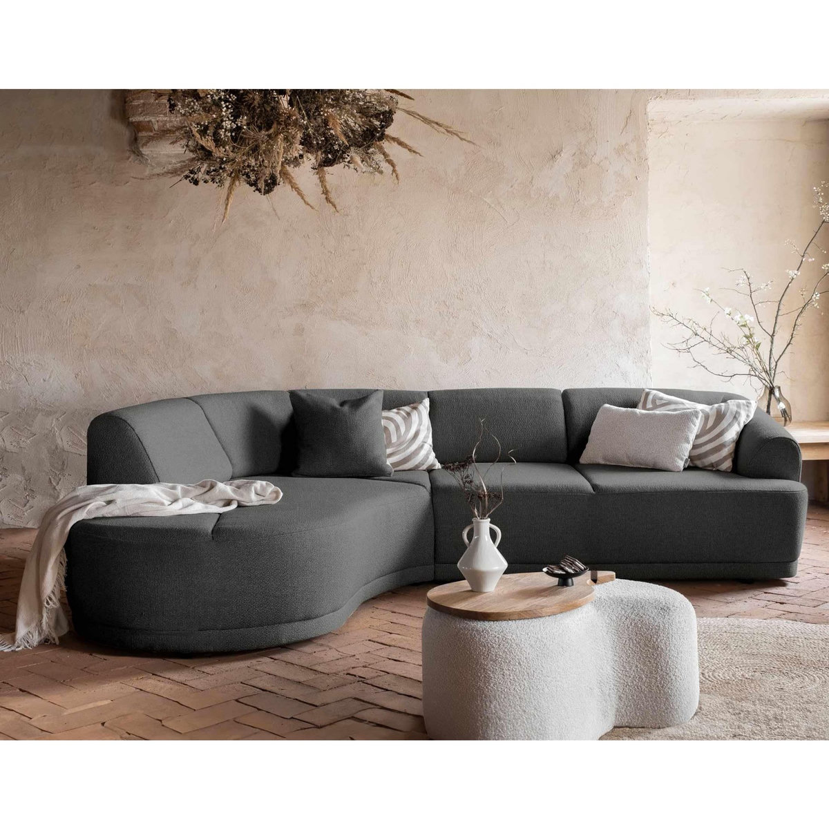 BEST MOBILIER Siena - canapé d'angle gauche - 5 places - en tissu