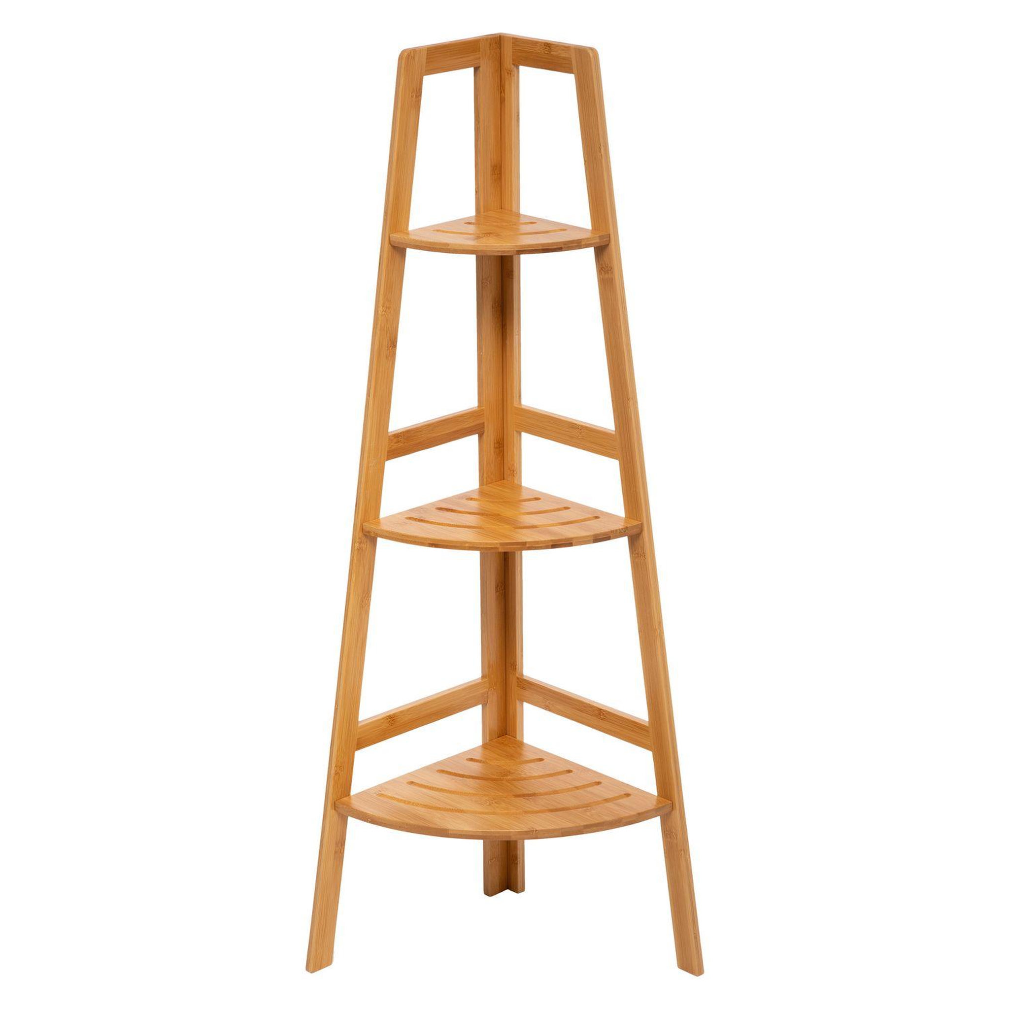 FIVE Etagère d'angle 3 niveaux en bambou - hauteur 103 cm