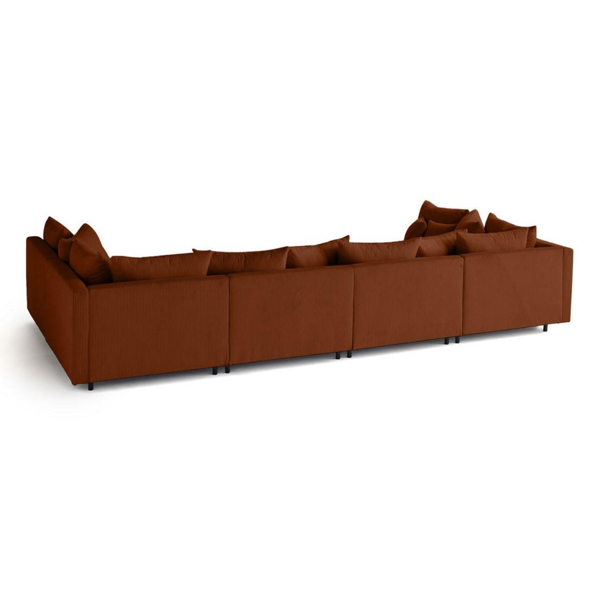 LISA DESIGN Edinburg - canapé modulable panoramique 6 places - en velours côtelé