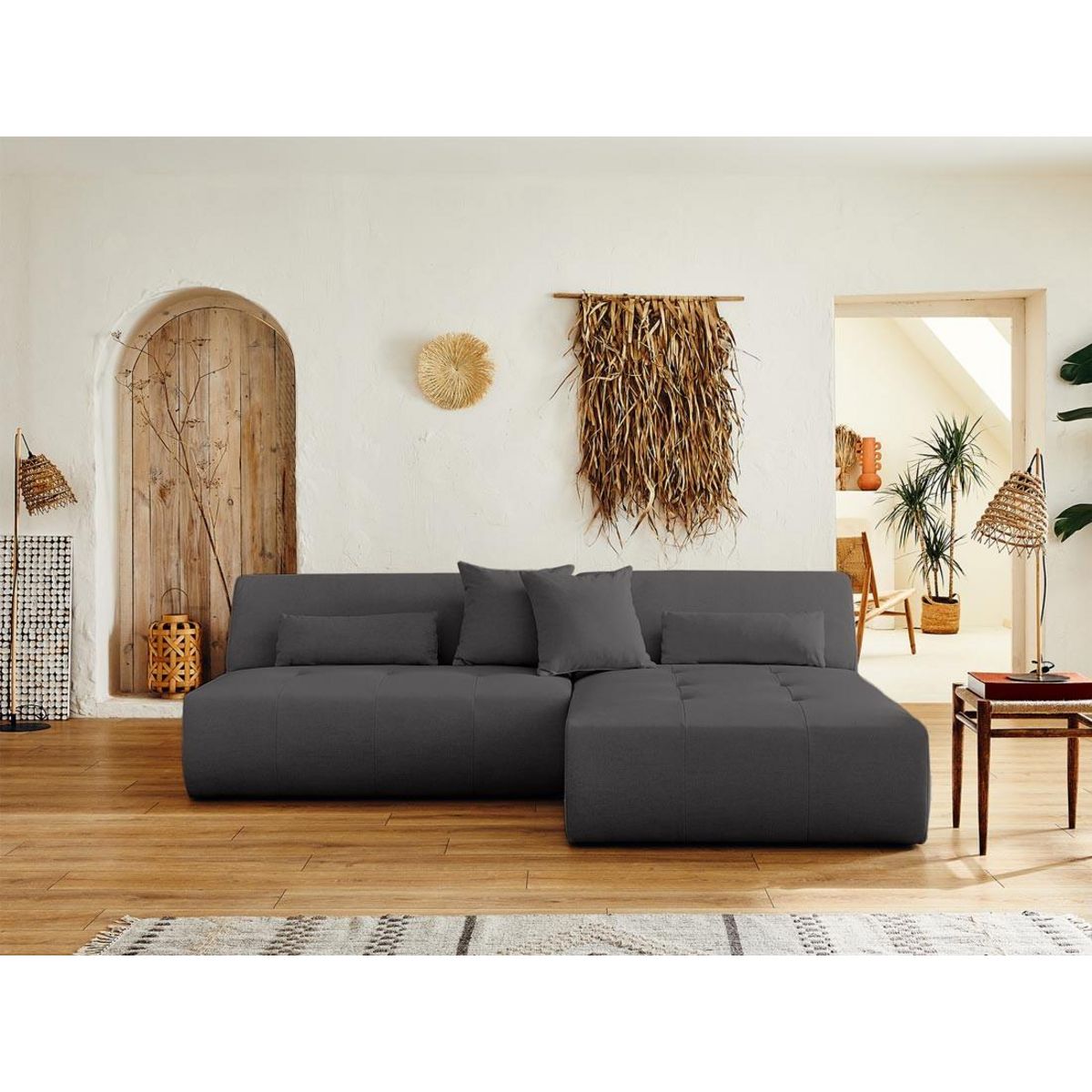 LISA DESIGN Onyx - canapé modulable d'angle réversible 4 places - en tissu