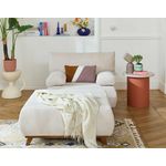 BEST MOBILIER Cristal - fauteuil - convertible avec coffre et grand pouf - en velours texturé. Coloris disponibles : Bicolore, Bleu, Orange, Gris, Rose, Beige