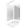 Aurlane Ensemble complet douche à l'Italiennne avec Receveur 90x120 + Paroi miroir + Panneaux muraux blanc