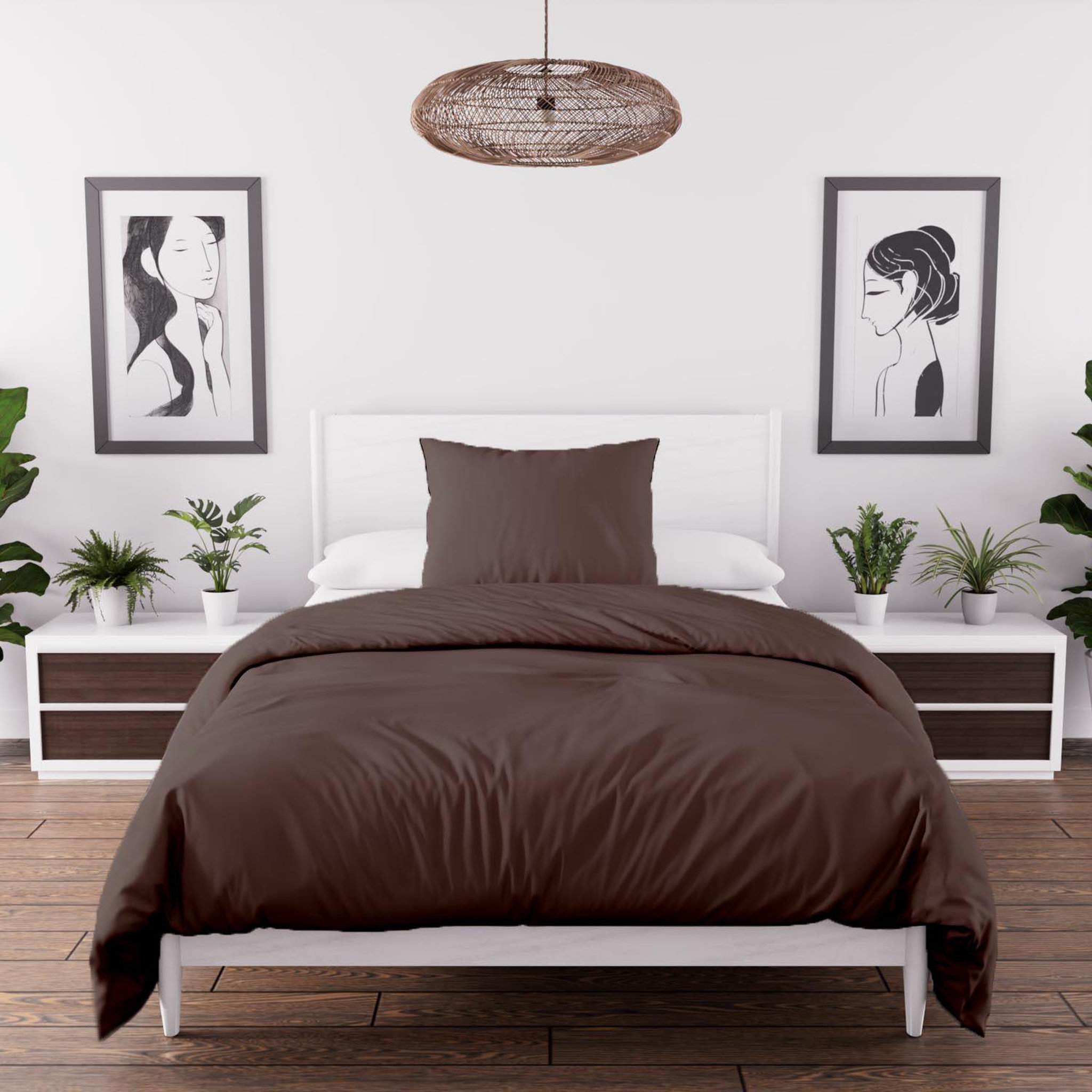Voir la diapositive 1 : Intemporel Parure housse de couette en microfibre lavée BOHEME, par Soleil d'Ocre