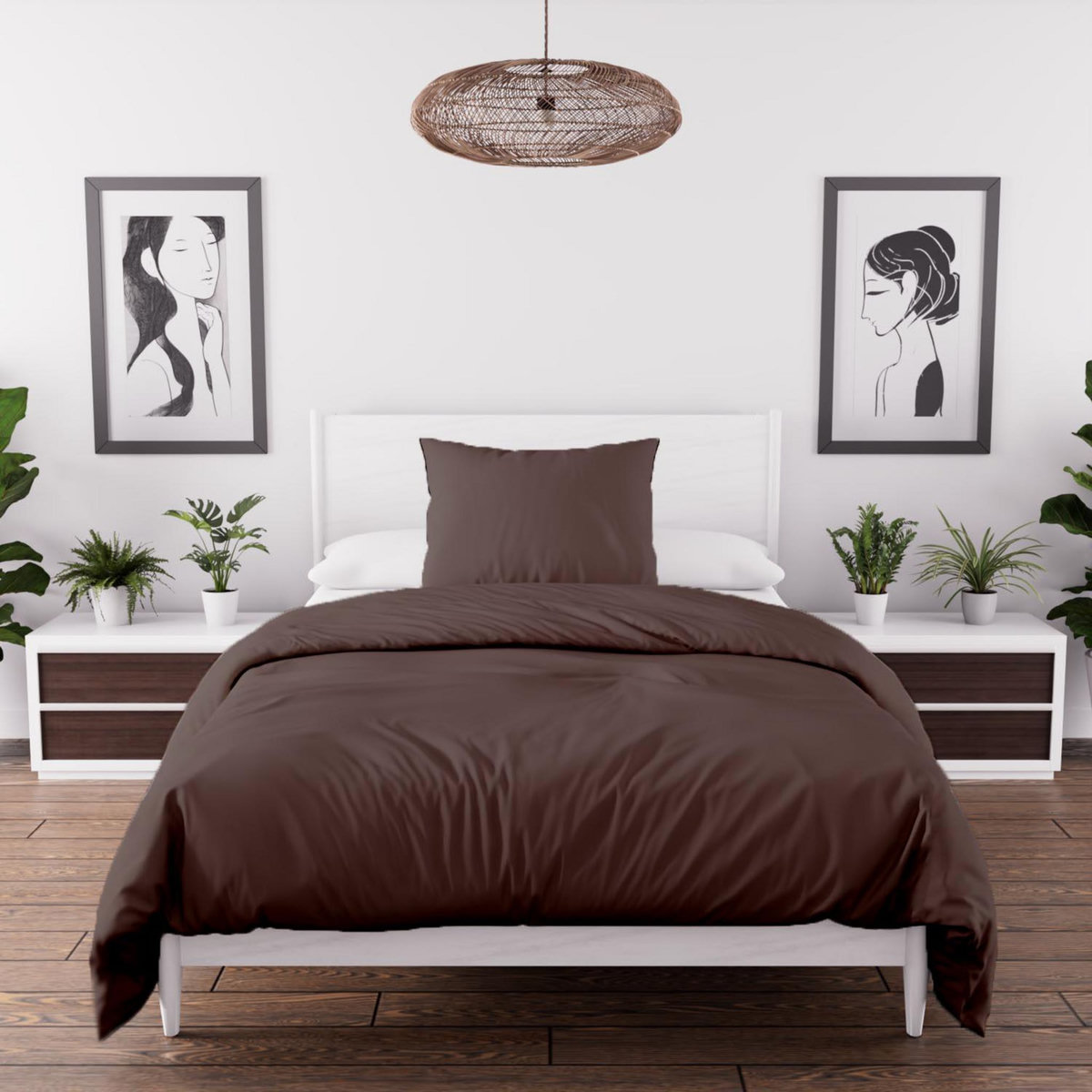 Intemporel Parure housse de couette en microfibre lavée BOHEME, par Soleil d'Ocre