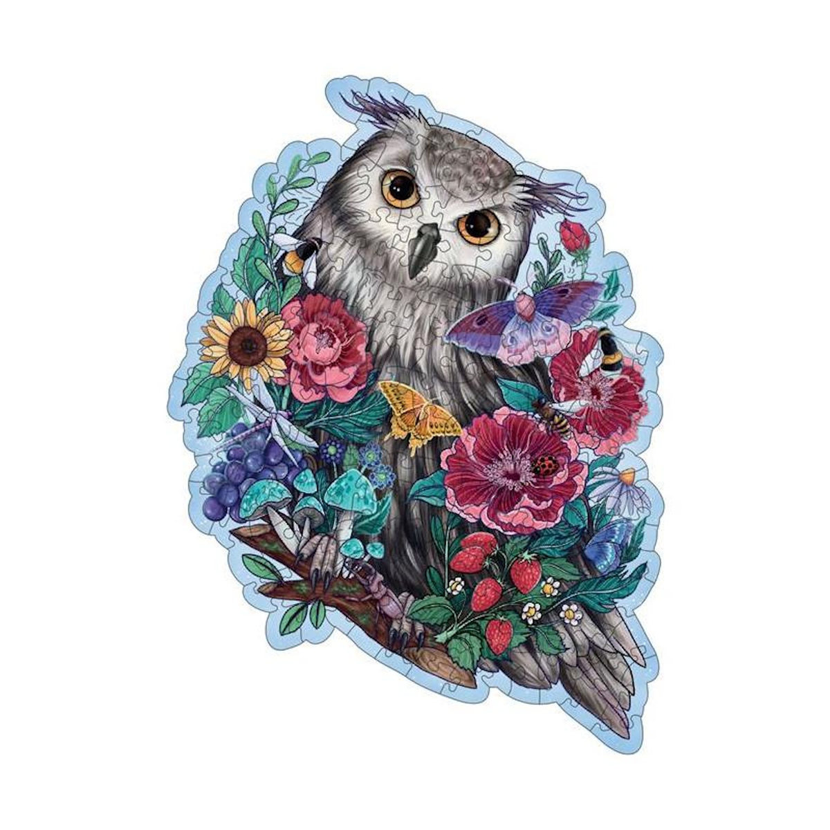 RAVENSBURGER Puzzle en bois 150 pièces – Hibou floral – Illustration artistique nature – Puzzle premium adulte – Ravensburger