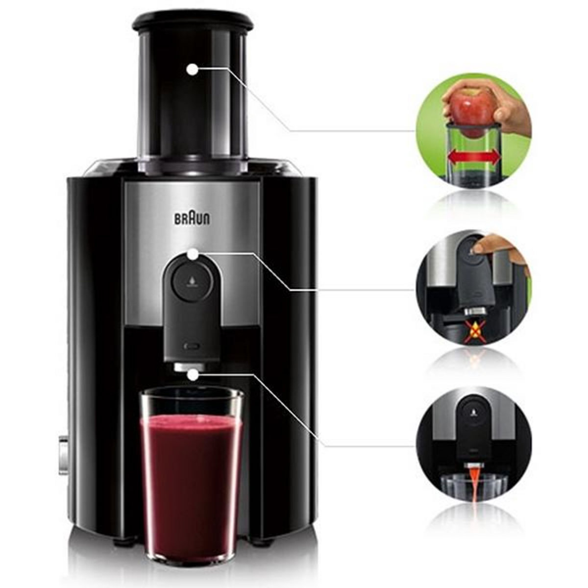 BRAUN Centrifugeuse xl 800w noir premium - j300