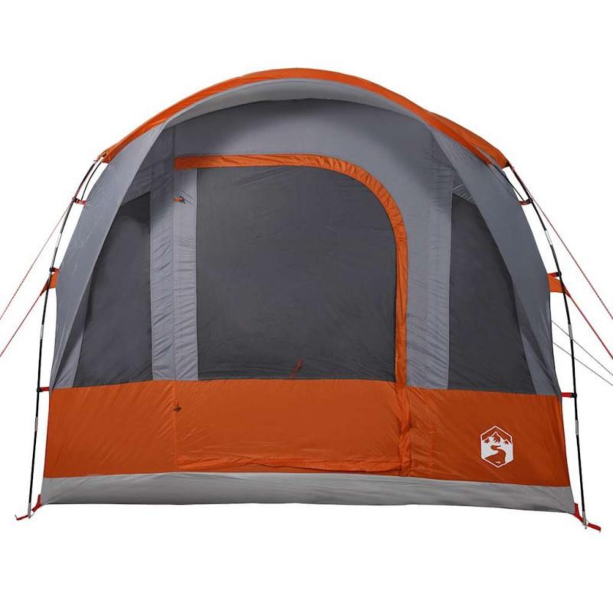 VIDAXL Tente de camping tunnel 3 personnes gris et orange imperméable