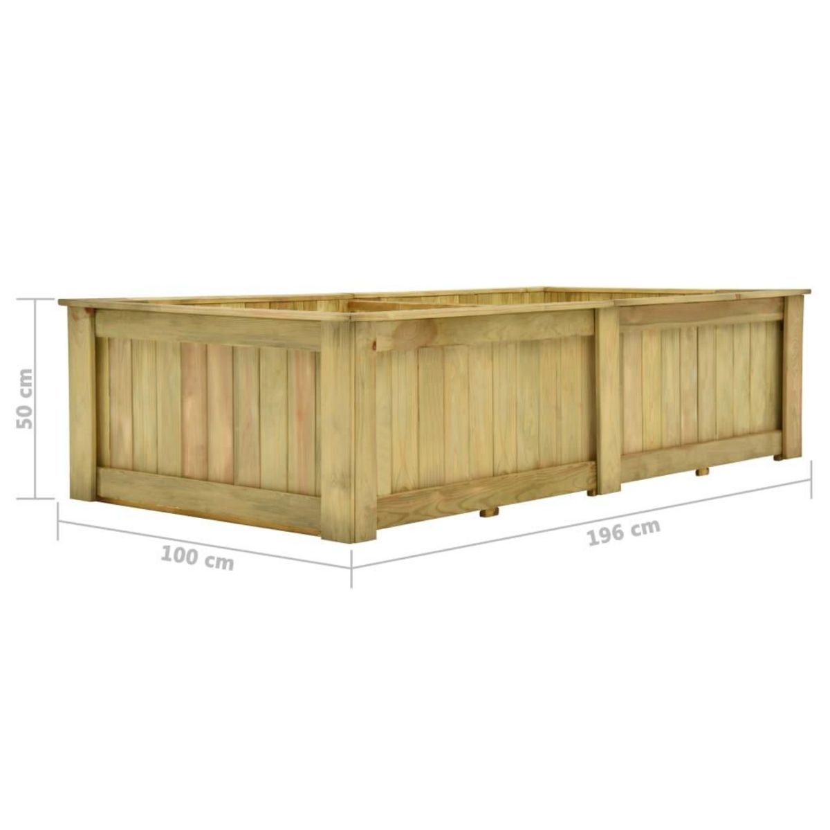 VIDAXL Jardiniere surelevee 196x100x50 cm Bois de pin impregne