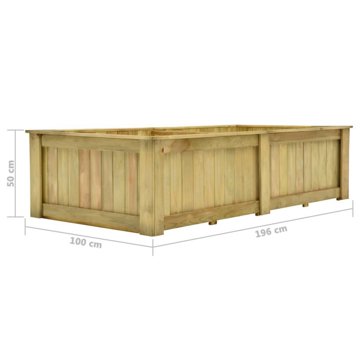 VIDAXL Jardiniere surelevee 196x100x50 cm Bois de pin impregne