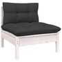 Voir la diapositive 4 : VIDAXL Salon de jardin 5 pcs avec coussins blanc bois de pin solide