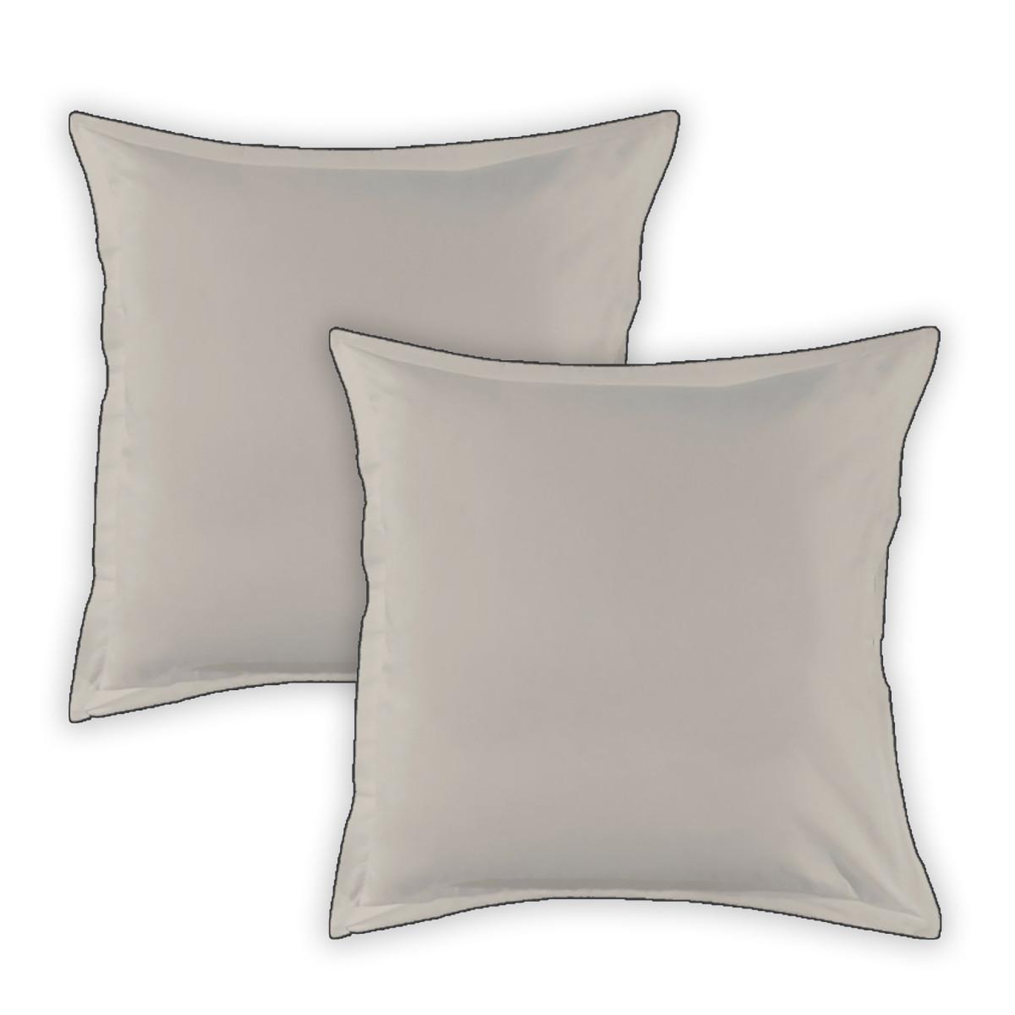 FUTURE HOME Lot de 2 taies d'oreiller unies en coton finition bourdon. Coloris disponibles : Blanc, Jaune, Beige