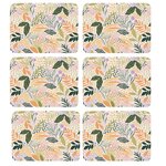 HABITABLE Lot de 6 sets de table motifs feuillage MAOLI - 28 x 43 cm - Multicolore