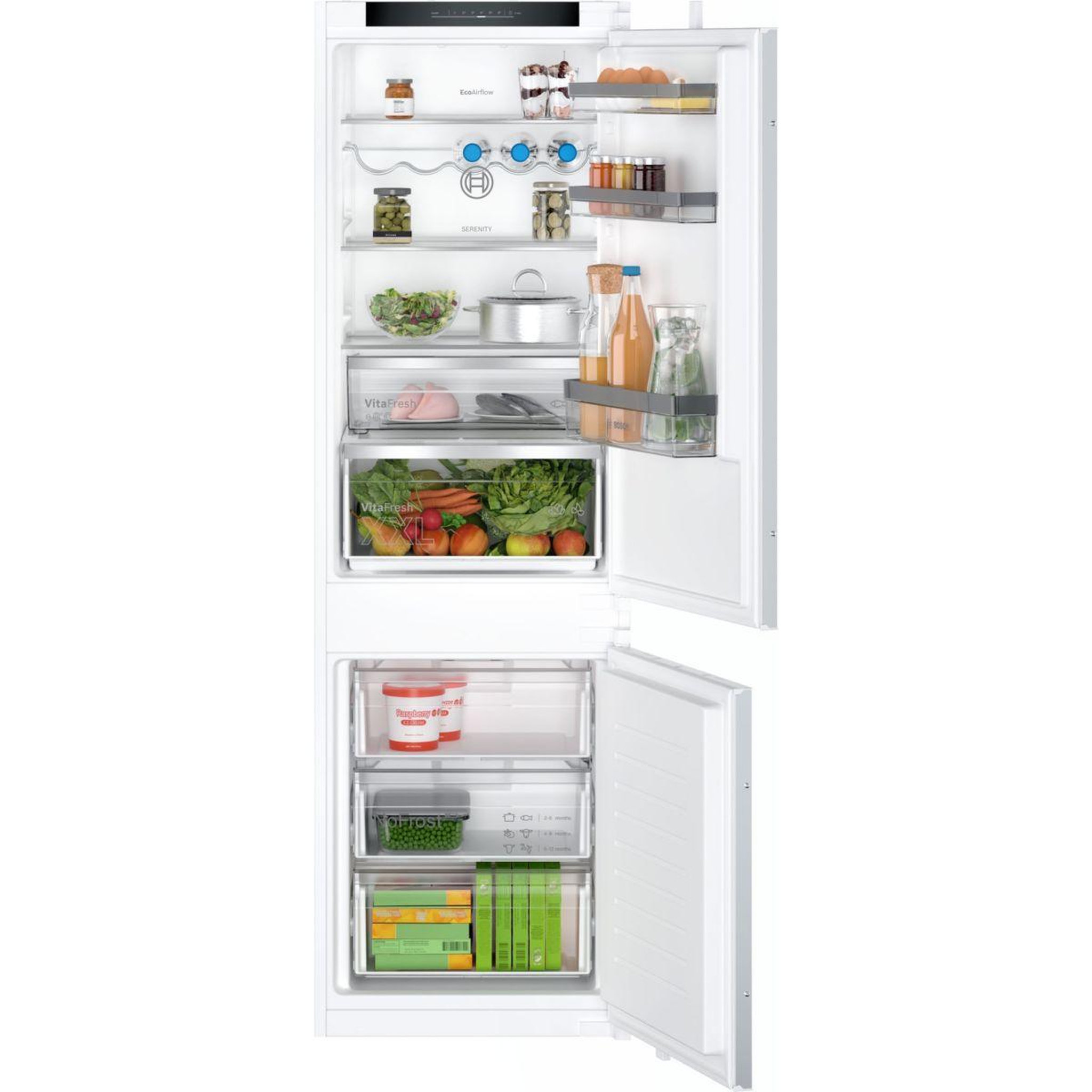 Voir la diapositive 1 : BOSCH Réfrigérateur combiné encastrable KIN86MSE0 Serenity Eco Airflow