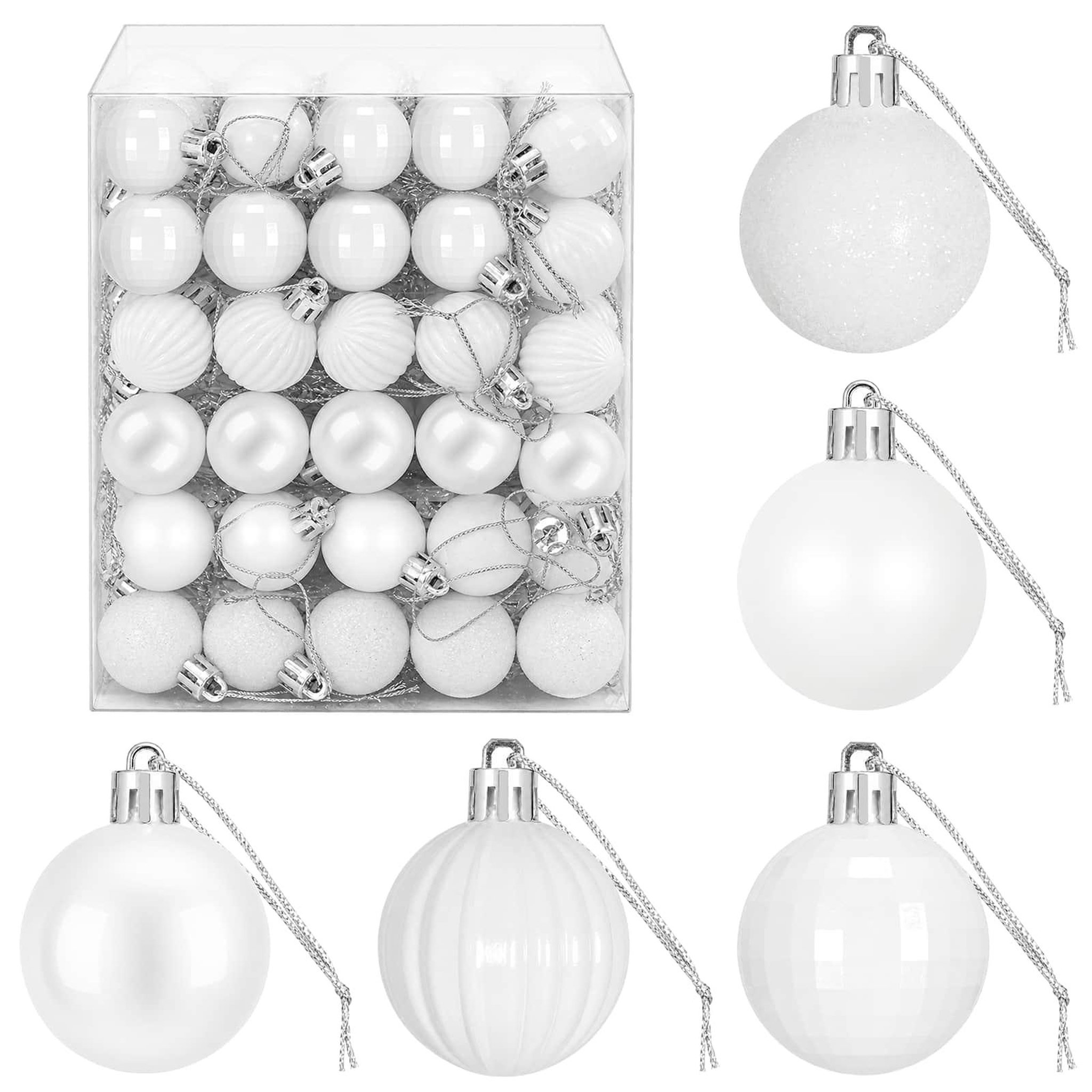 VIDAXL Ensemble de boules de Noël 150 pc Blanc Diam. 3 cm Polystyrene