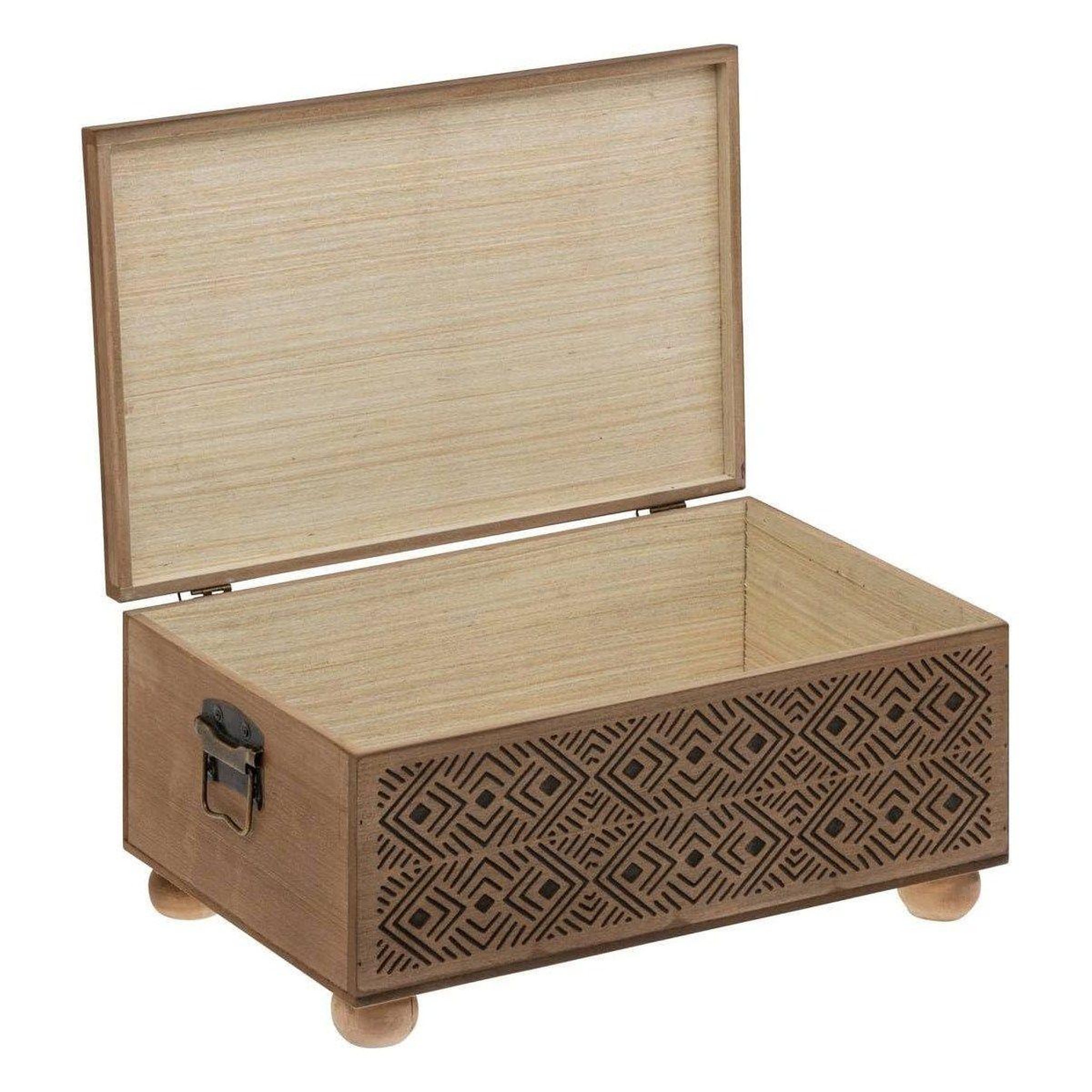 Voir la diapositive 4 : ATMOSPHERA Lot de 2 malles gravées  exotic panama  51cm marron