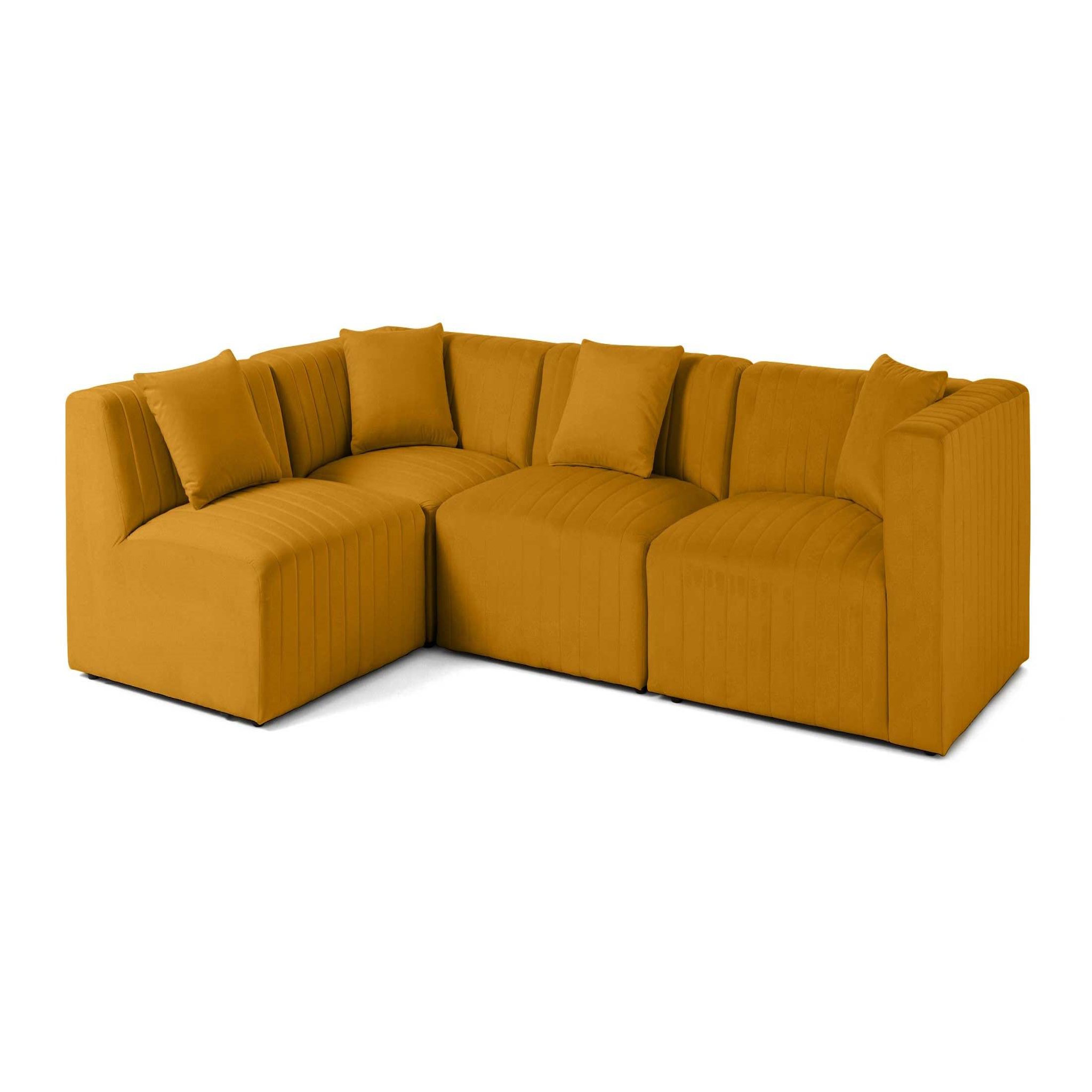 Voir la diapositive 4 : BEST MOBILIER Nova - canapé modulable d'angle gauche - 5 places - en velours