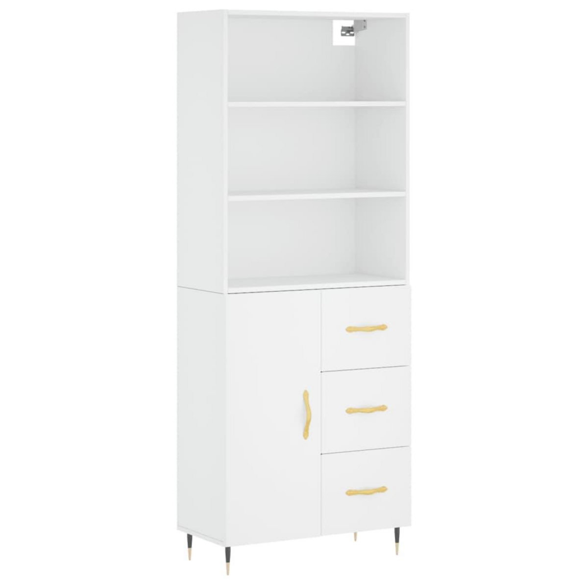 VIDAXL Buffet haut Blanc 69,5x34x180 cm Bois d'ingenierie
