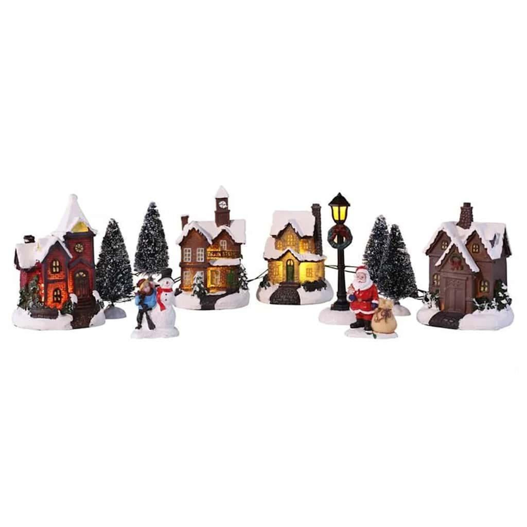 Voir la diapositive 2 : HI HI Decoration scene village de Noël a LED