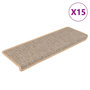 Voir la diapositive 2 : VIDAXL Tapis d'escalier autocollants 15 pcs 65x21x4 cm Beige clair