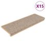 Voir la diapositive 2 : VIDAXL Tapis d'escalier autocollants 15 pcs 65x21x4 cm Beige clair