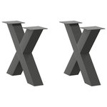 VIDAXL Pieds de table basse forme de X 2 pcs anthracite 50x(42-43) cm