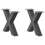 Voir la diapositive 1 : VIDAXL Pieds de table basse forme de X 2 pcs anthracite 50x(42-43) cm
