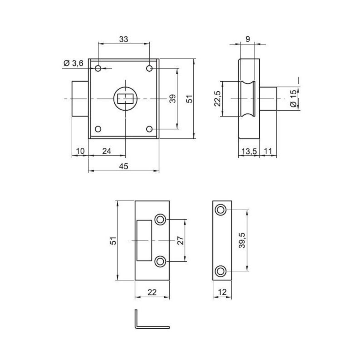 ROBERT COUILLET Batteuse bec de cane GDF demi tour universelle sans gache COUILLET 1201 0