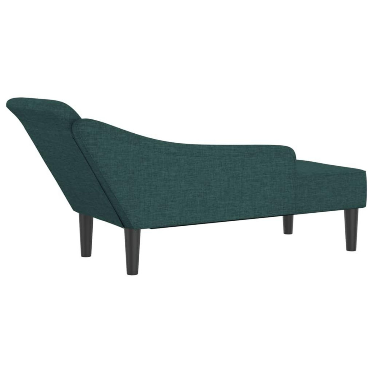 VIDAXL Chaise longue avec coussins vert fonce tissu