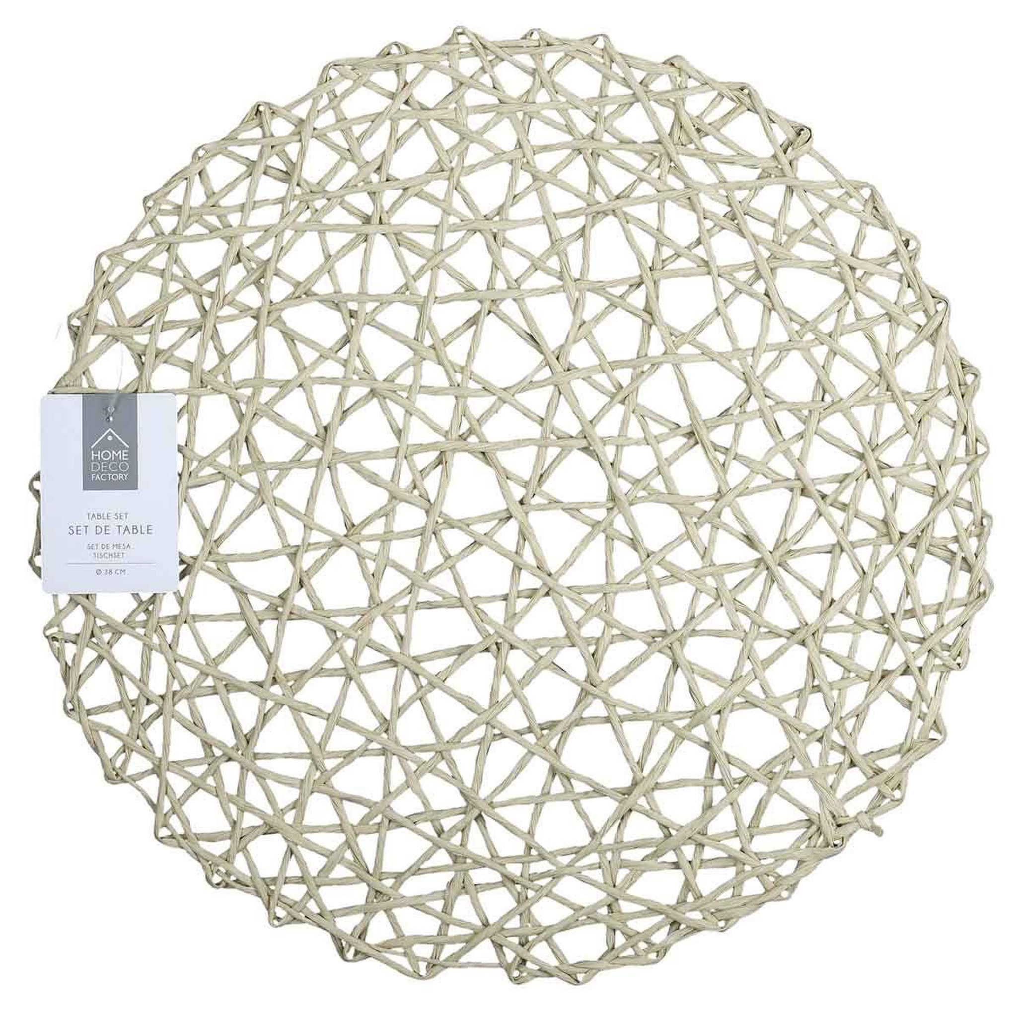Voir la diapositive 2 : The Home Deco Factory Set de table design  ajouré  38cm beige