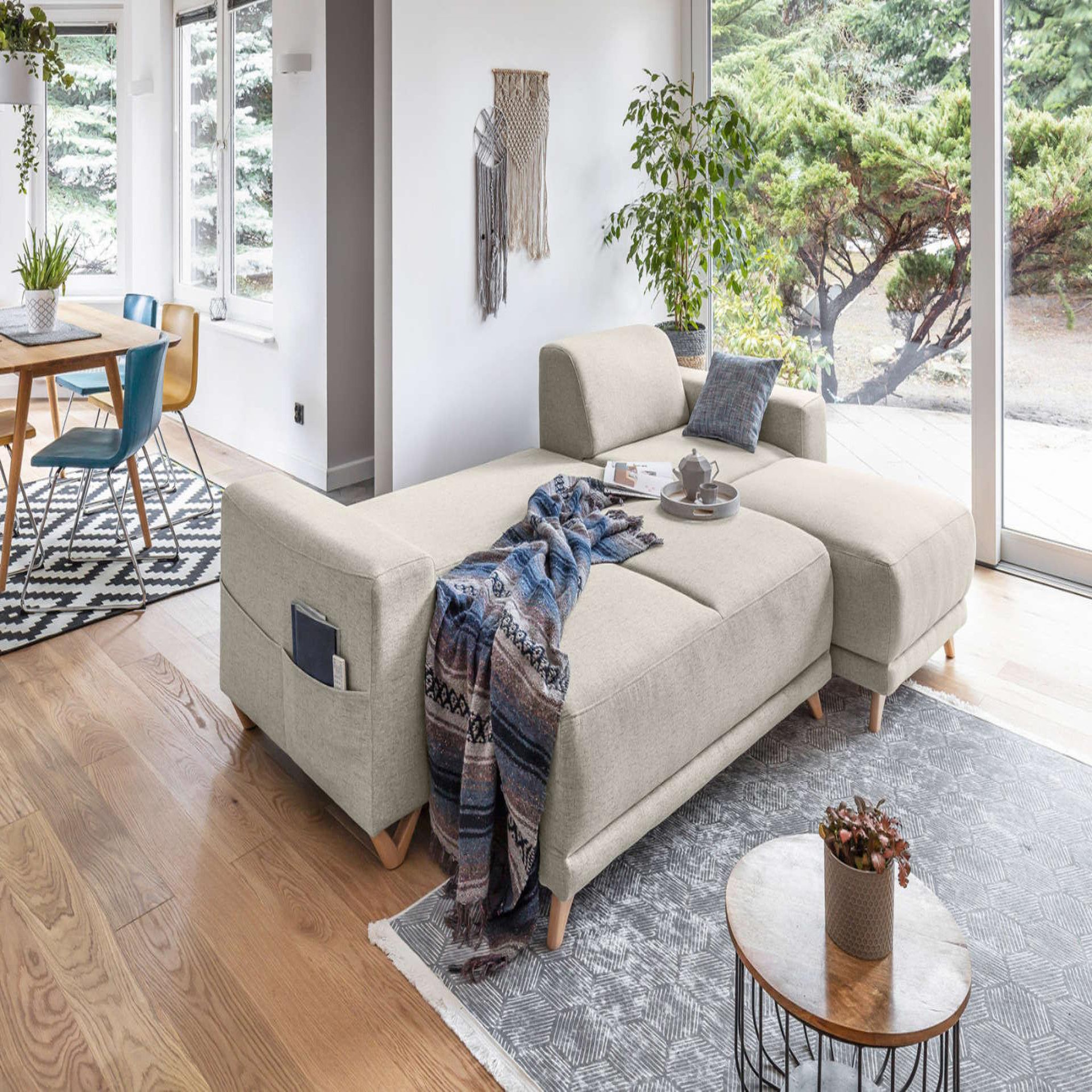 Voir la diapositive 3 : BEST MOBILIER Bella - canapé d'angle réversible convertible - avec coffre - 4 places - tissu