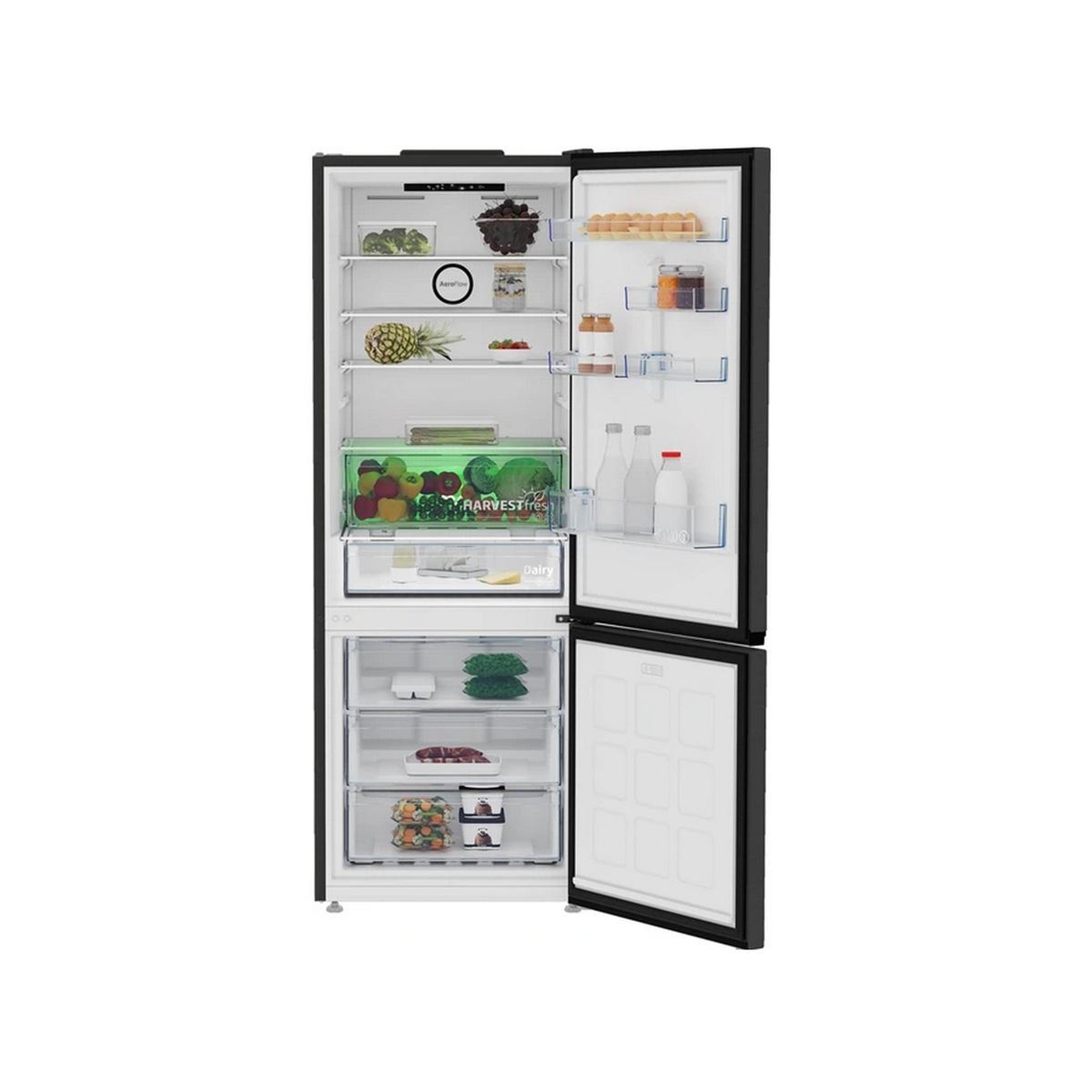 Voir la diapositive 4 : Beko Réfrigérateur combiné 70cm 490l ventilé carbone - B5RCNE565HXBR