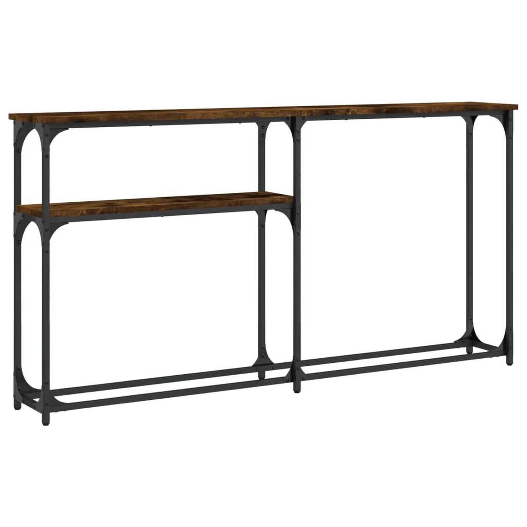 Voir la diapositive 2 : VIDAXL Table console chene fume 145x22,5x75 cm bois d'ingenierie