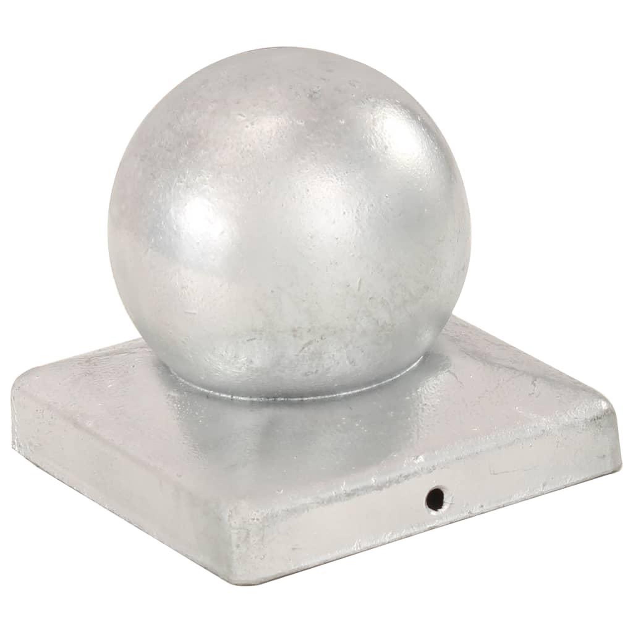 Voir la diapositive 3 : VIDAXL Bouchons de poteau 6 pcs globe final metal galvanise 101x101 mm