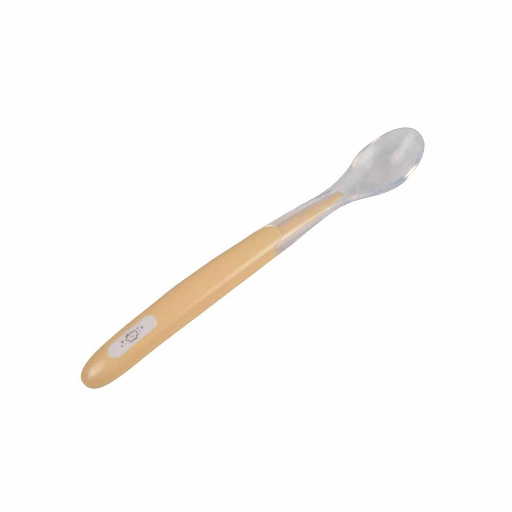 Voir la diapositive 1 : HOMEA Cuillère avec manche long  repas bébé  jaune