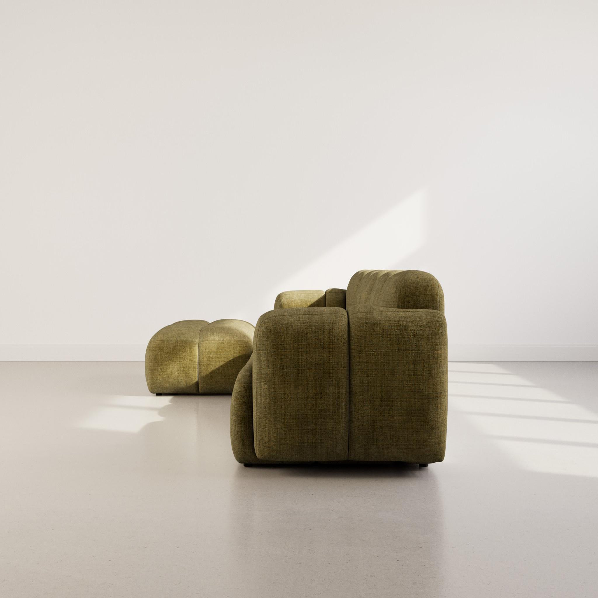Voir la diapositive 6 : BEST MOBILIER Grace - canapé modulable d'angle réversible 4 places en velours texturé