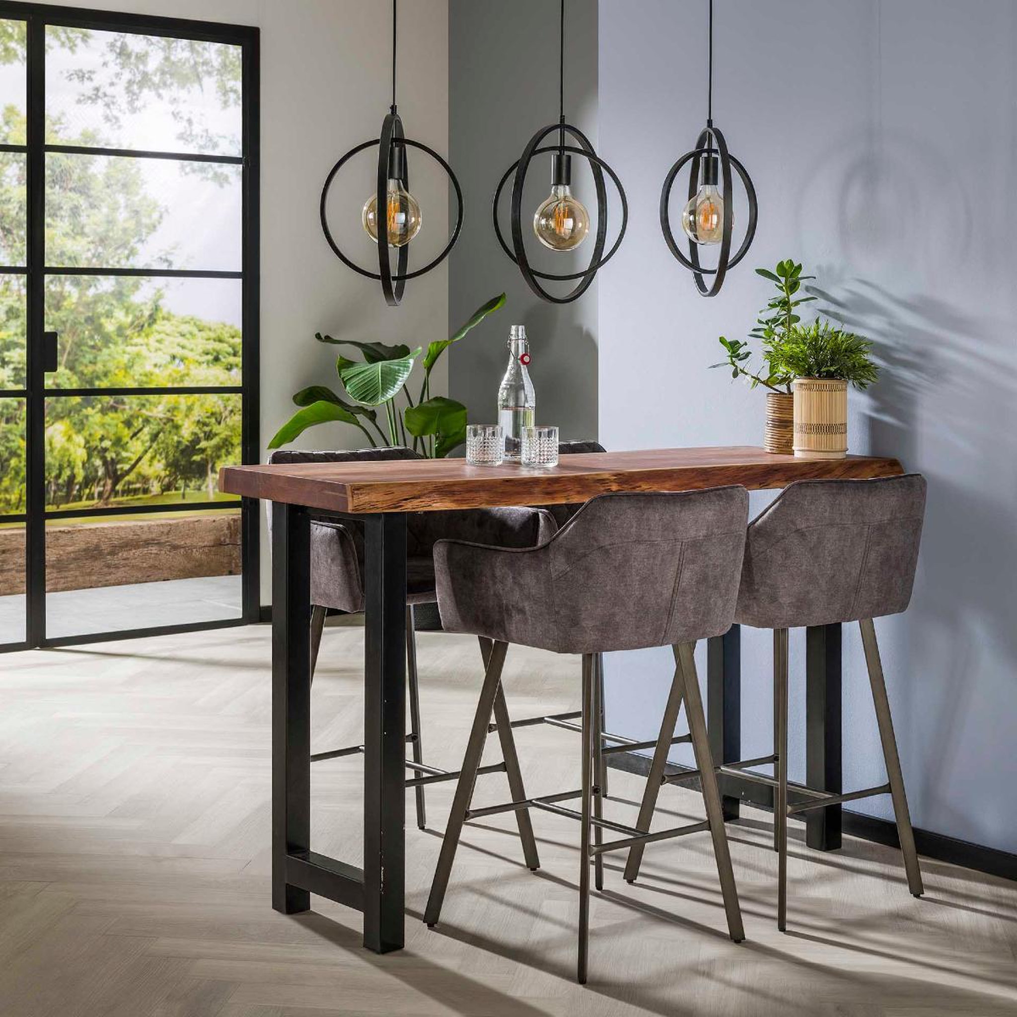 Voir la diapositive 2 : JLC KREATION Table de bar en bois massif TRONC