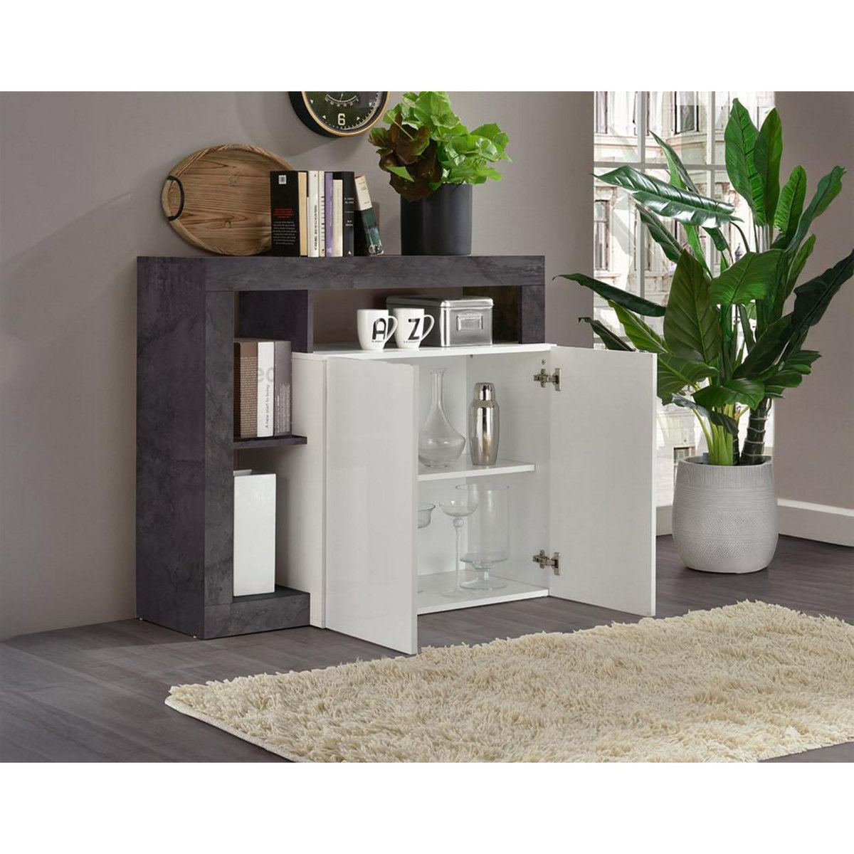 BEST MOBILIER Lou - buffet bas - 2 portes - 108 cm