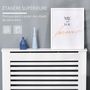 Voir la diapositive 4 : HOMCOM Cache-radiateur design à lattes panneau cabinet dim. 112L x 19l x 81H cm MDF blanc
