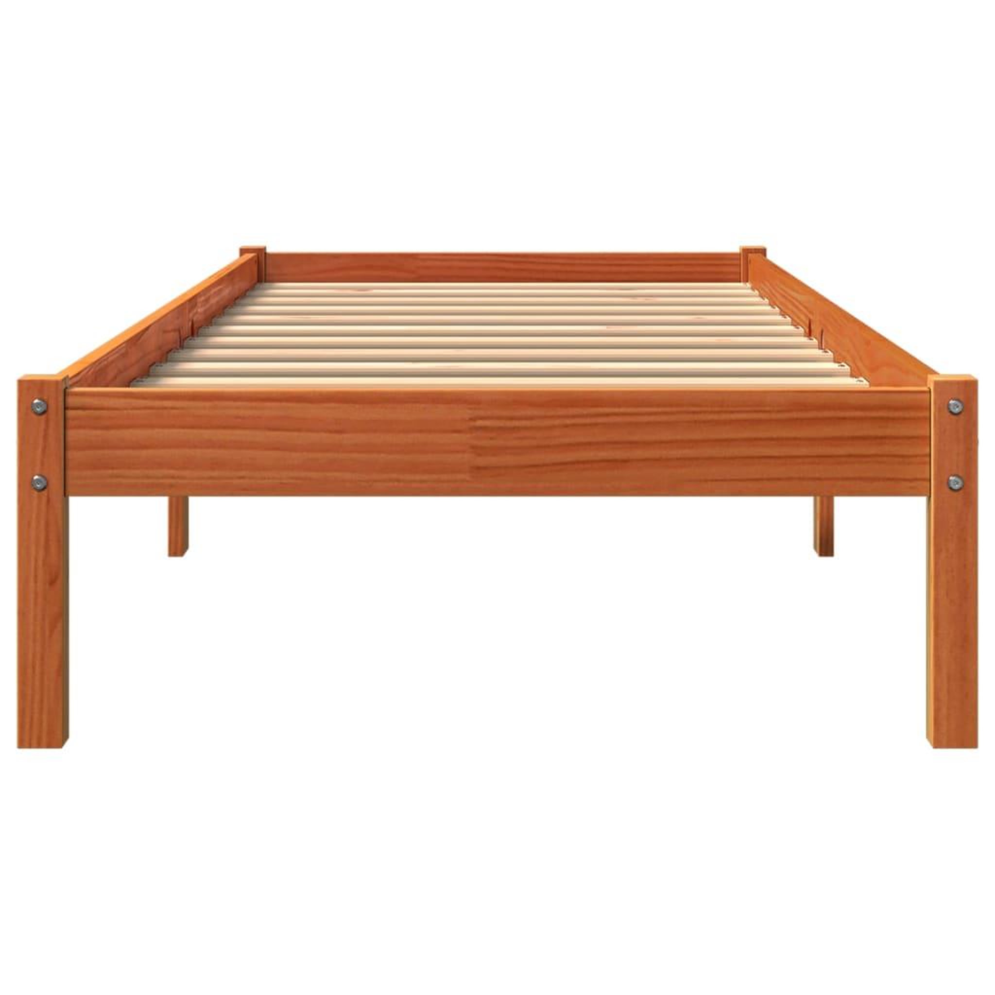 Voir la diapositive 4 : VIDAXL Cadre de lit sans matelas cire marron 75x190 cm bois pin massif