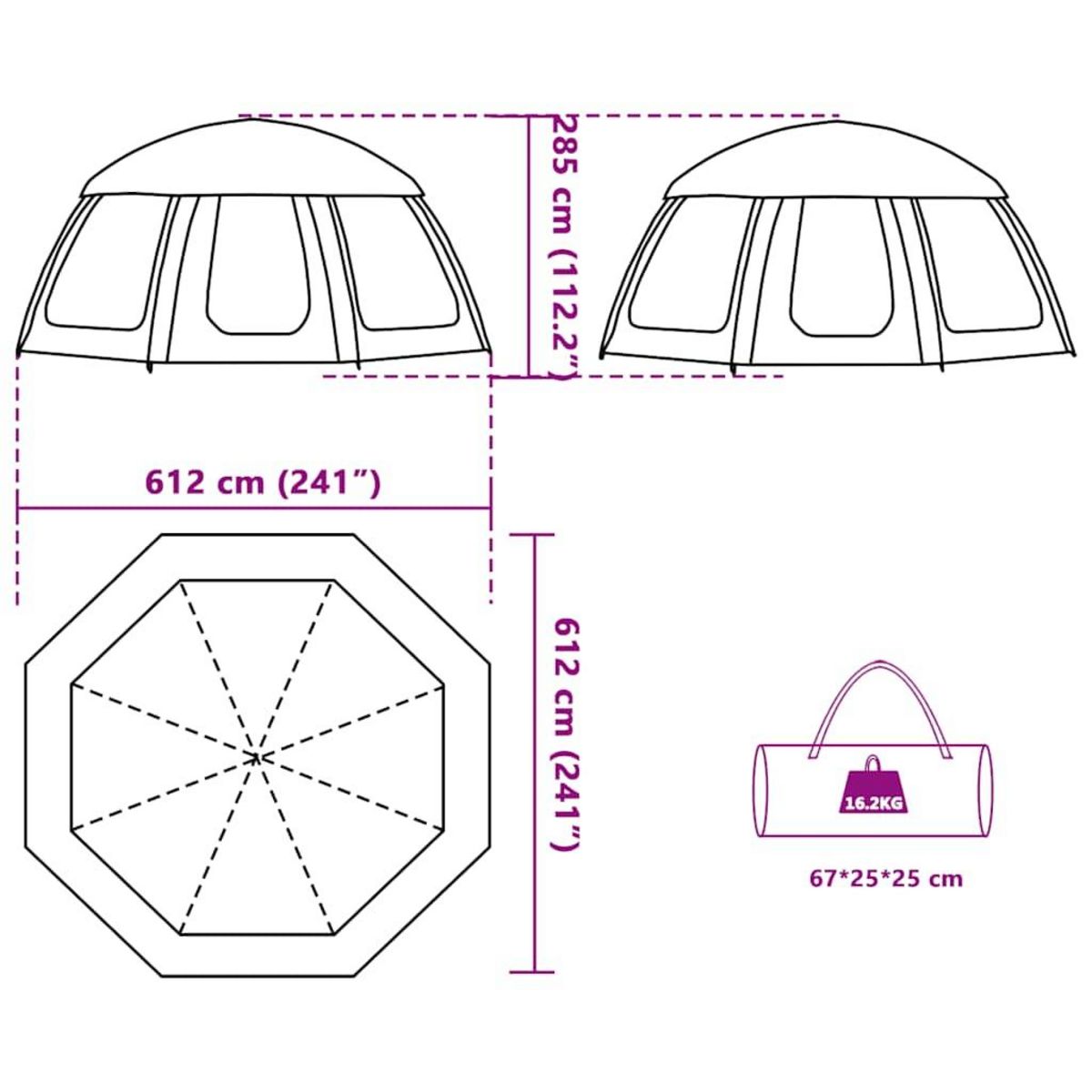 VIDAXL Tente de piscine moustiquaire amovible parois maille bleu azur