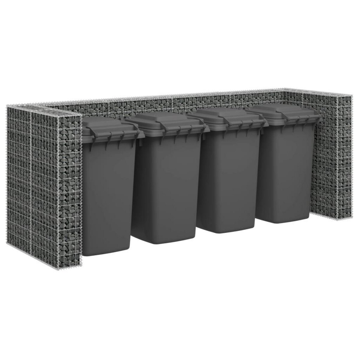 VIDAXL Mur en gabion pour poubelles Acier galvanise 320x100x120 cm