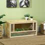 Voir la diapositive 2 : PAWHUT Terrarium - vivarium reptiles - 2 portes coulissantes verre trempé - parois maillées frontales - métal OSB