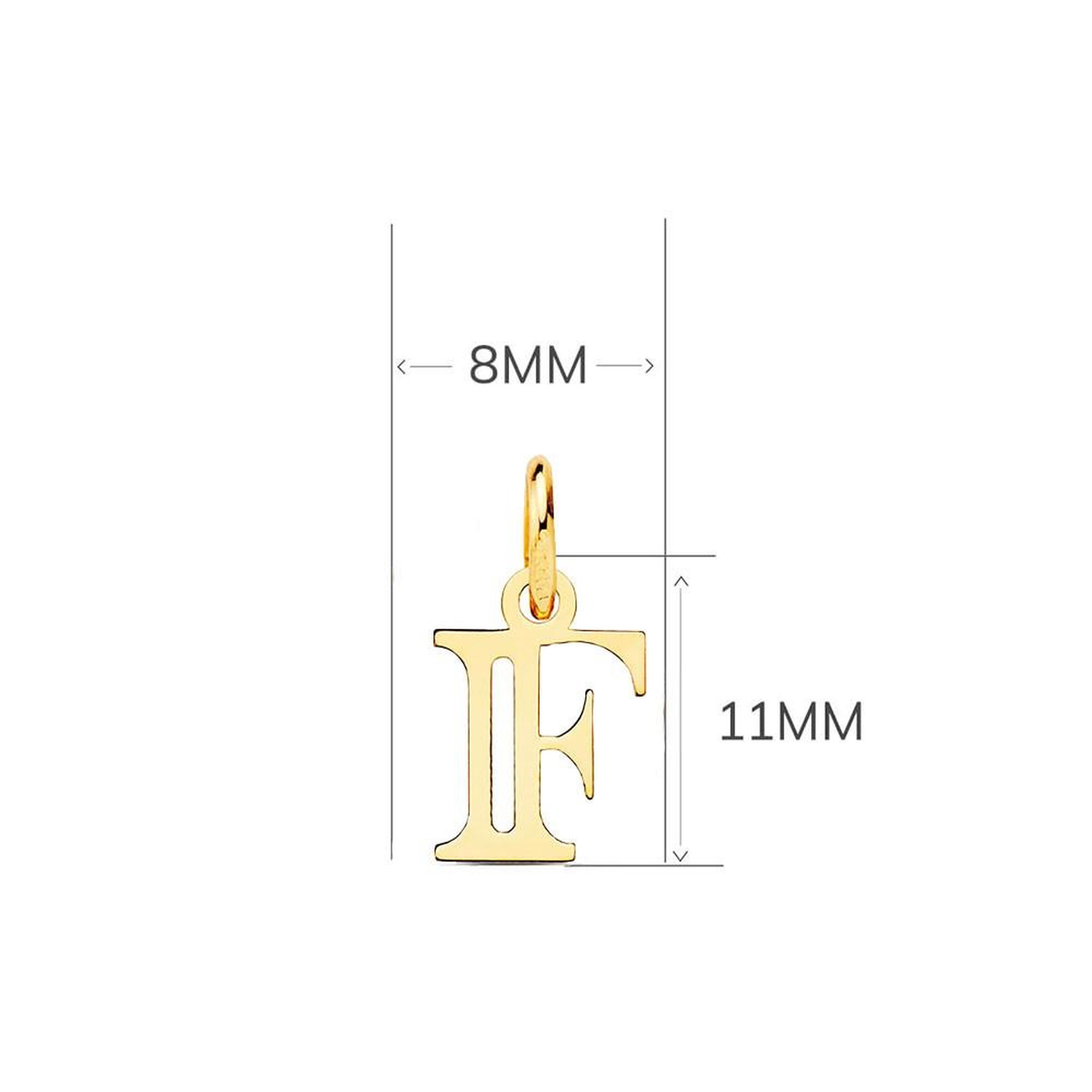 Voir la diapositive 2 : L'ATELIER D'AZUR Collier - Pendentif Lettre  F  Or 750/1000 - Chaine Dorée